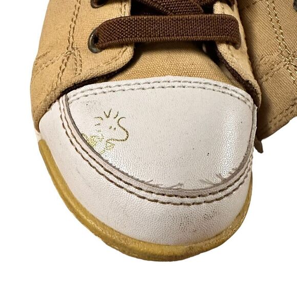 Moonstar ~ Peanuts sneakers ~ Snoopy patch ~ painted Woodstock ~ leather/canvas - Picture 5 of 14